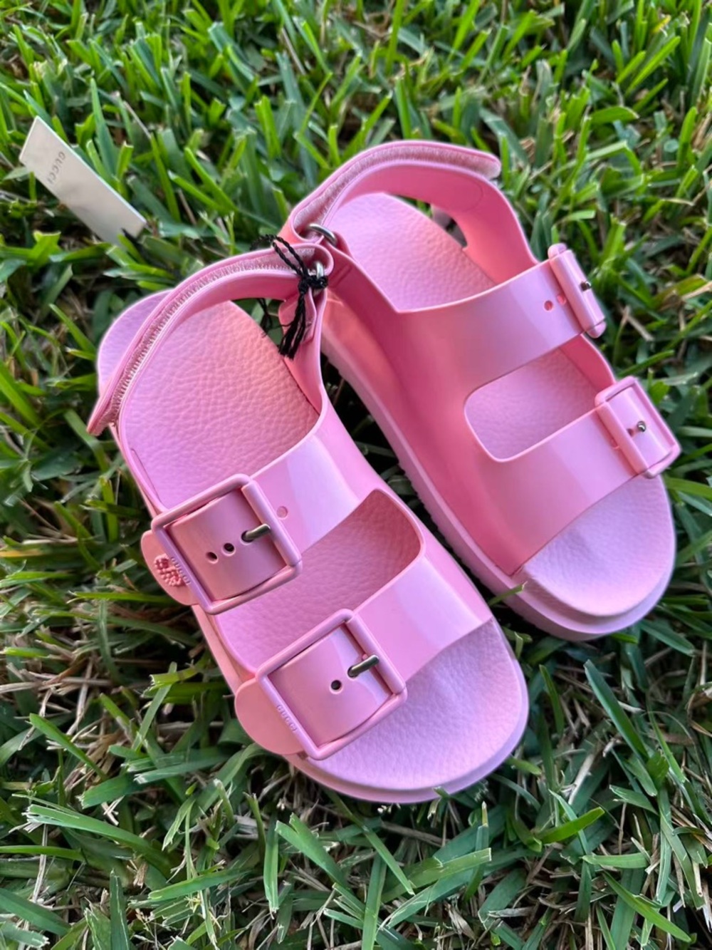 Gucci Kids Pink Double-Buckle Slide Sandals EU:35 - Picture 2 of 7
